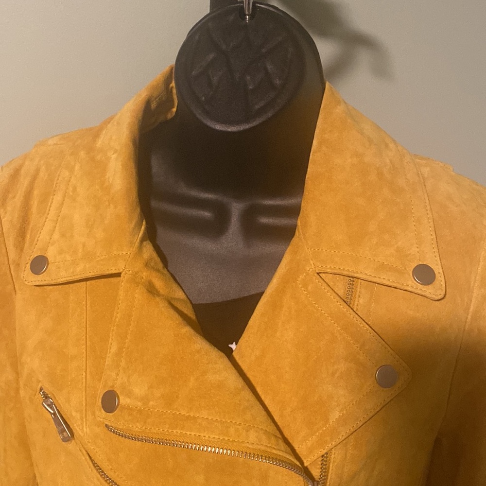 NWT BAGATELLE.NYC MOTO GOLD SUEDE JACKET - Picture 5 of 15